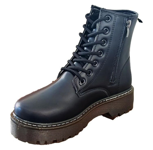 Bota militar con cordones mujer - Botas plataforma